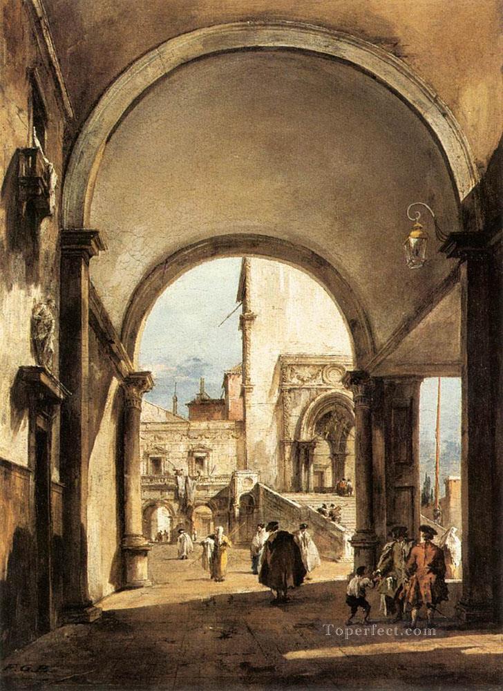 An Architectural Caprice Venetian School Francesco Guardi Oil Paintings